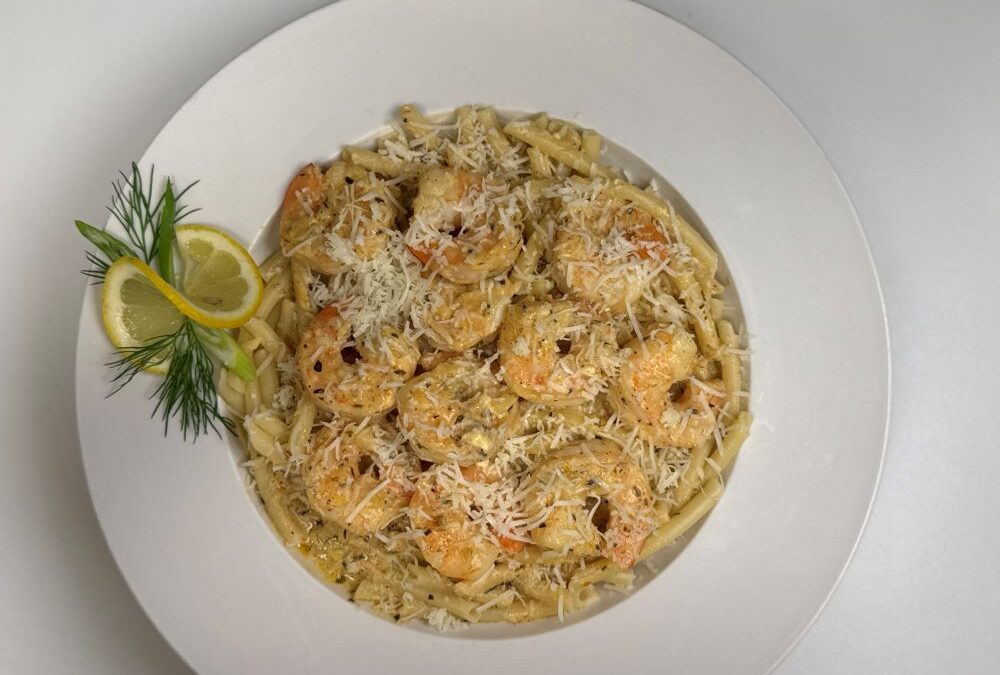 Drunk Shrimp On Pasta Entrée от ресторана Greek Grille, North Port